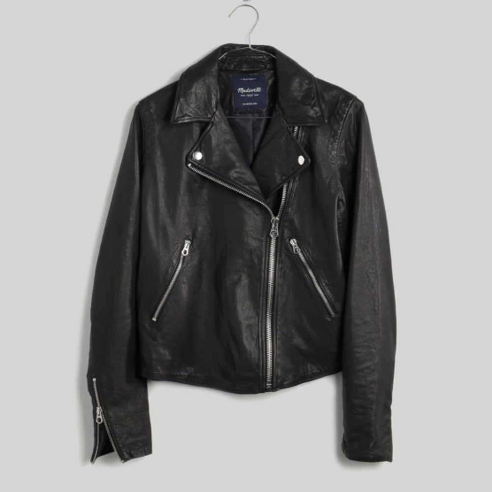 Madewell washed leather moto jacket!